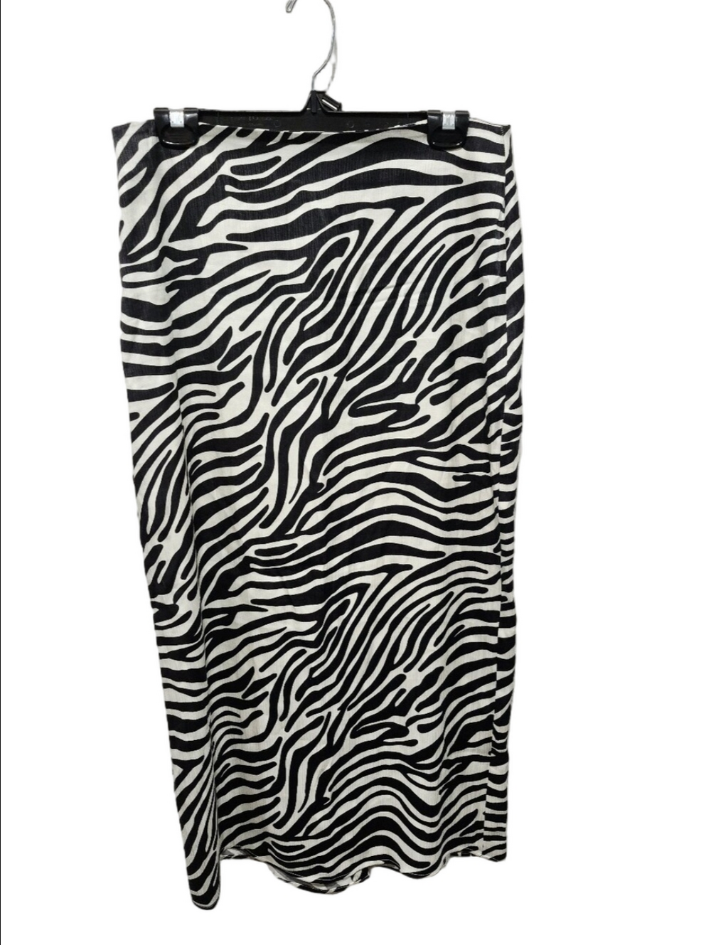 MIKUTA Zebra Print Black White Lyocell Blended Maxi Skirt - Size Medium